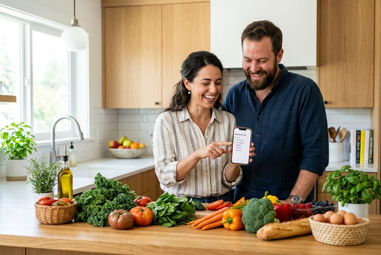 Couple Checking Shopping List